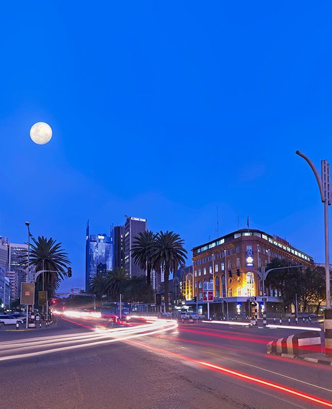 The Nairobi skyline at night